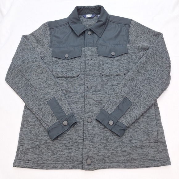 Lands' End Other - Lands End Jacket Mens Medium Tall 38-40 Gray Knit Snap Front‎ Shacket Outdoor
